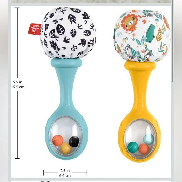 Fisher-Price Colorful Rattle Pair - Picture 7 of 7